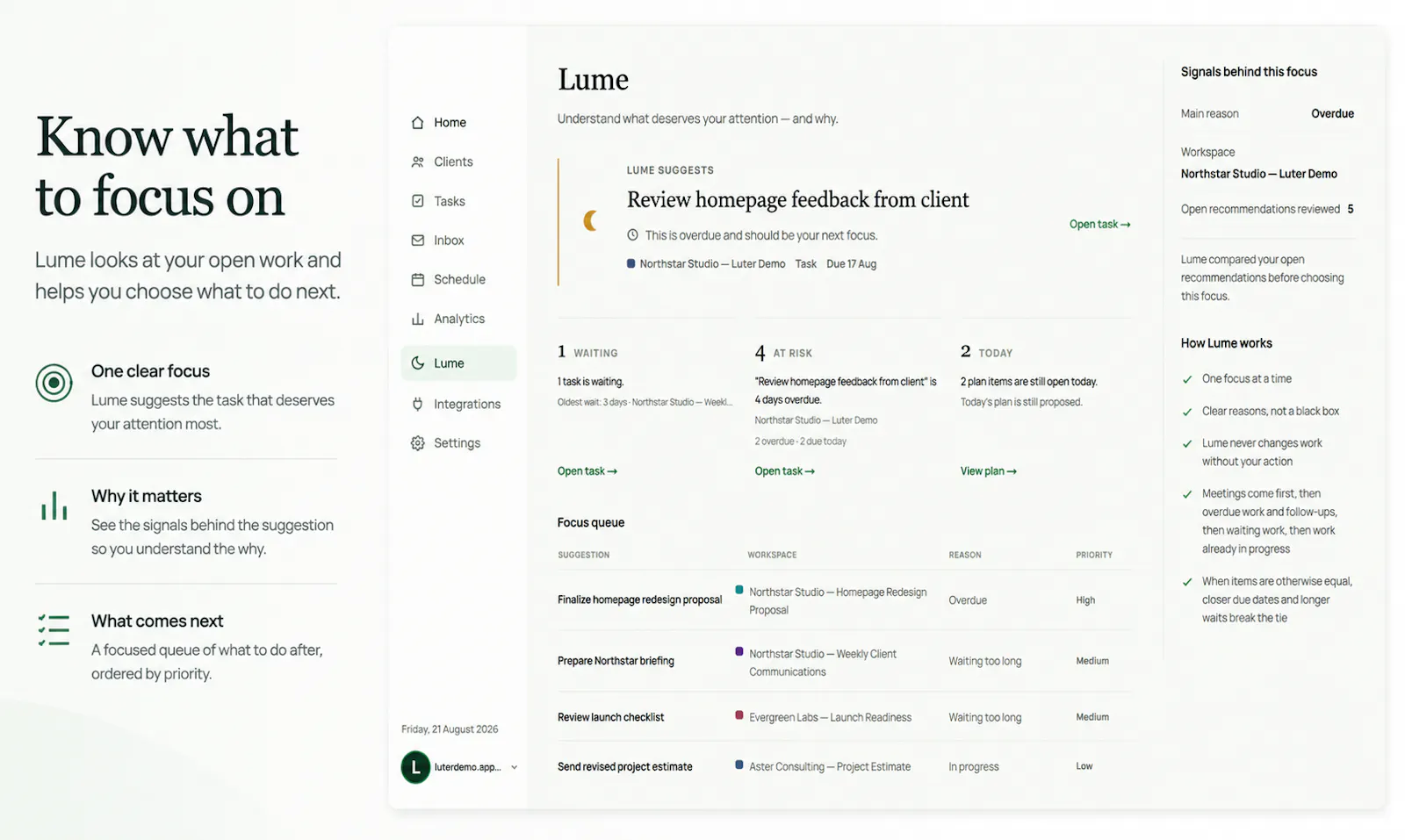 Luter — A calmer work OS screenshot 2