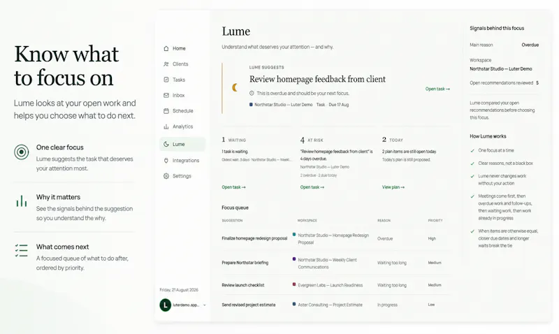 Luter — A calmer work OS screenshot 2