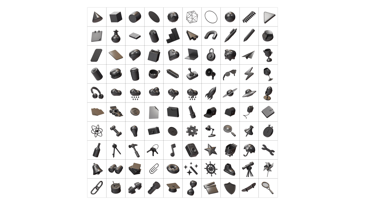 Média 200 icônes 3D pour votre projet de conception 3