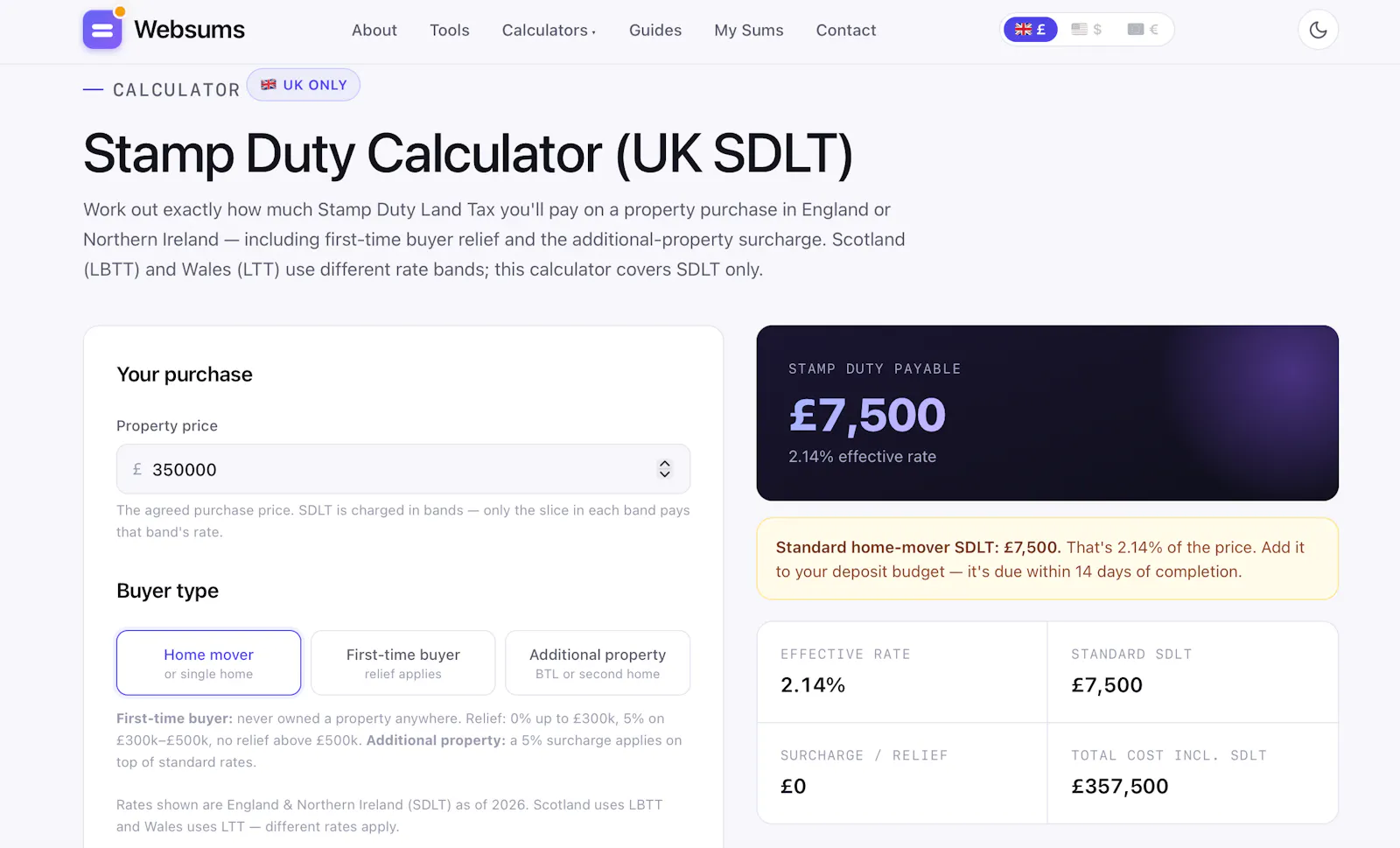 Websums screenshot 5