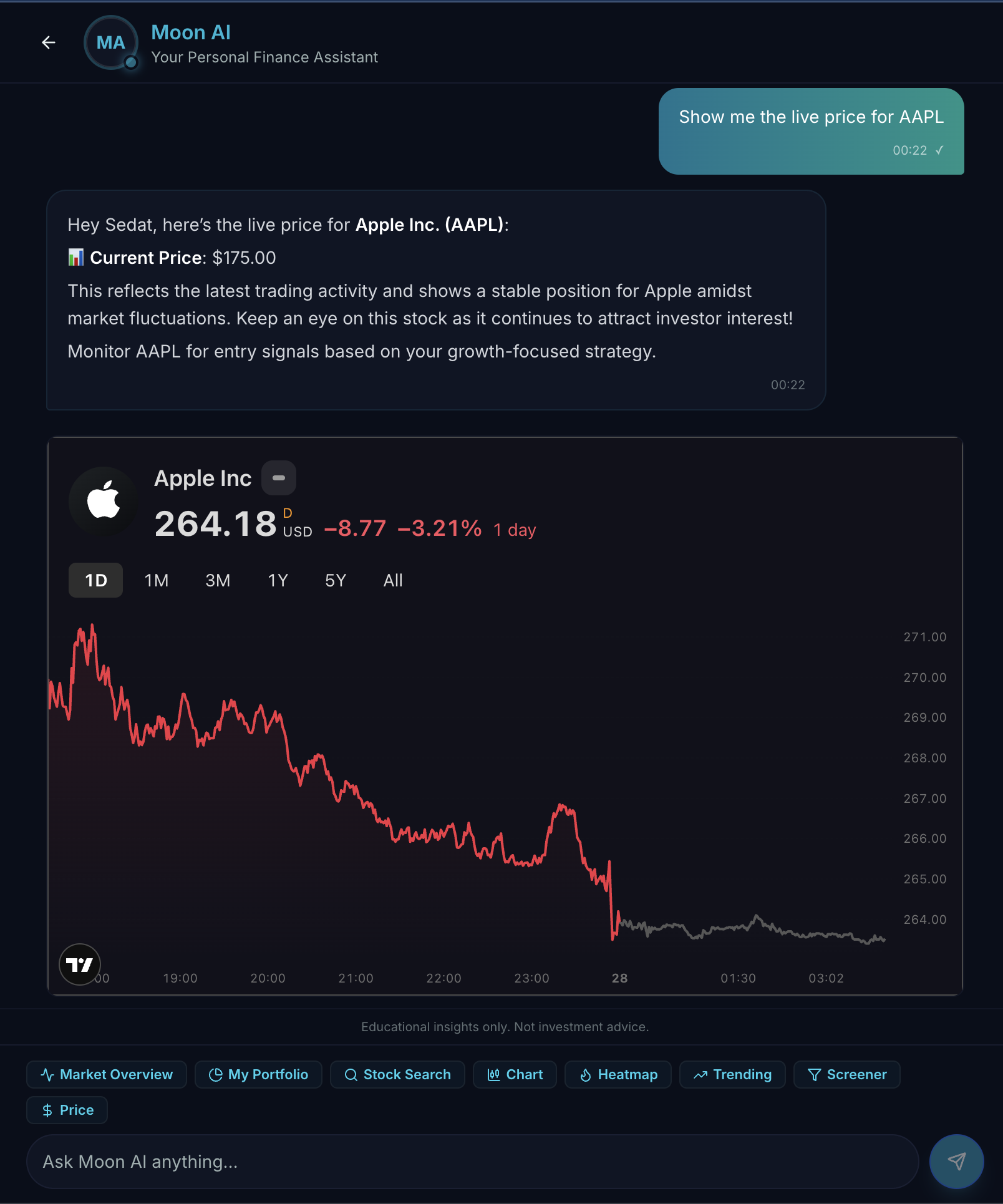 MOON AI  - Screenshot 2 showing product features and functionality