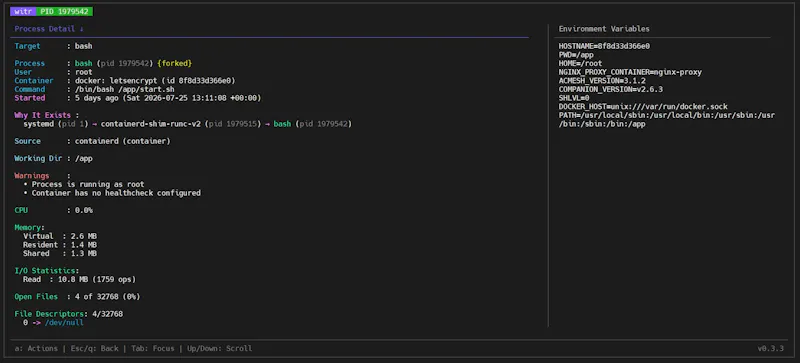witr screenshot 5