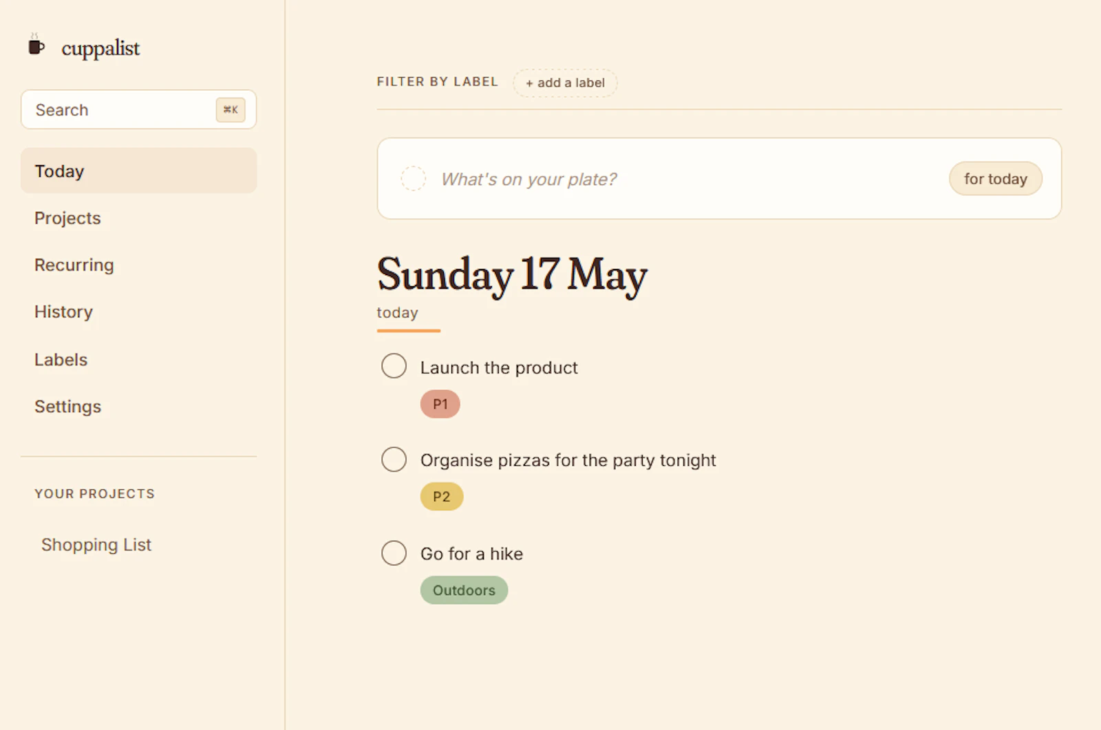 Cuppalist screenshot 3