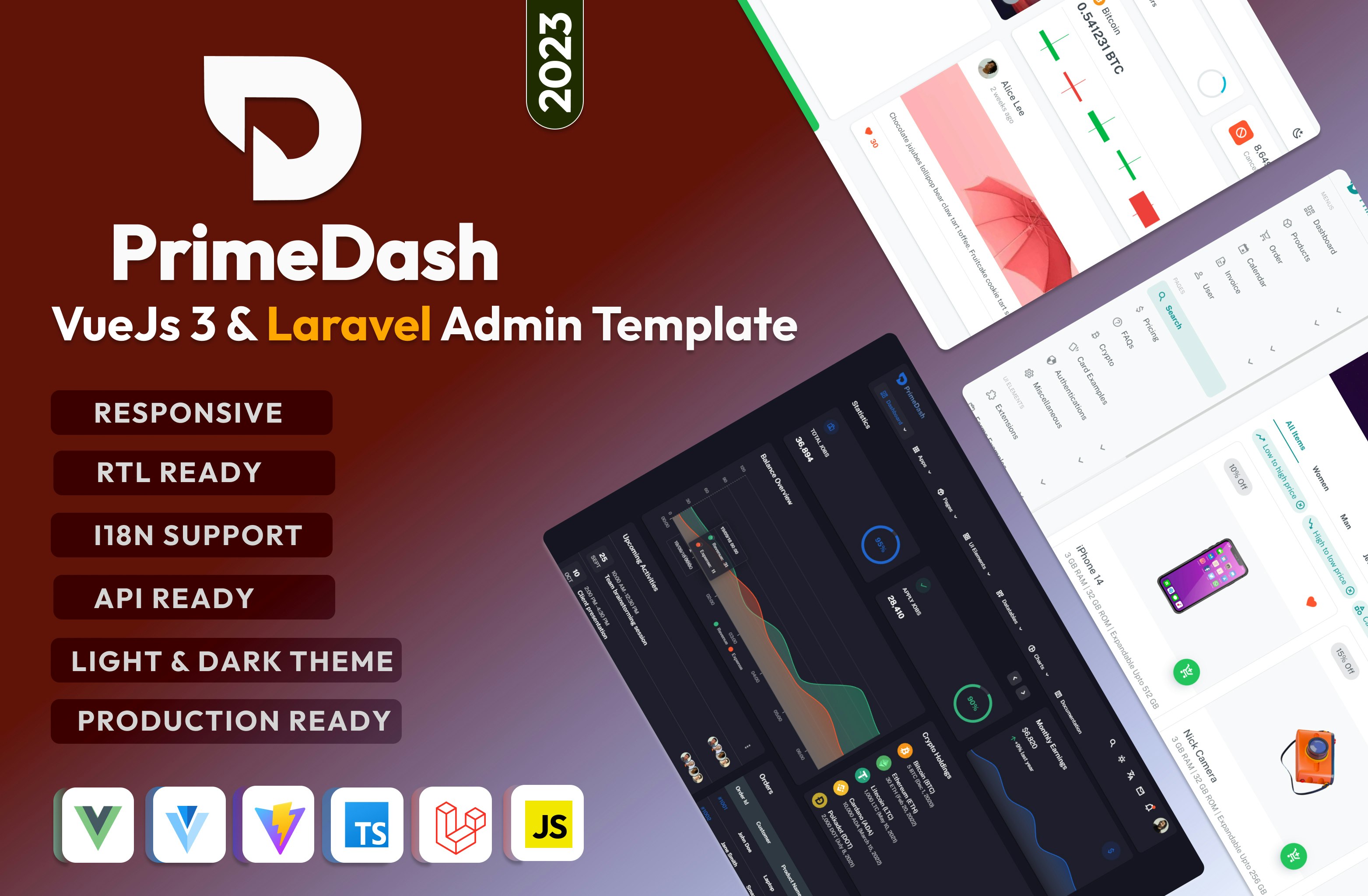 Primedash -vuejs laravel管理模板