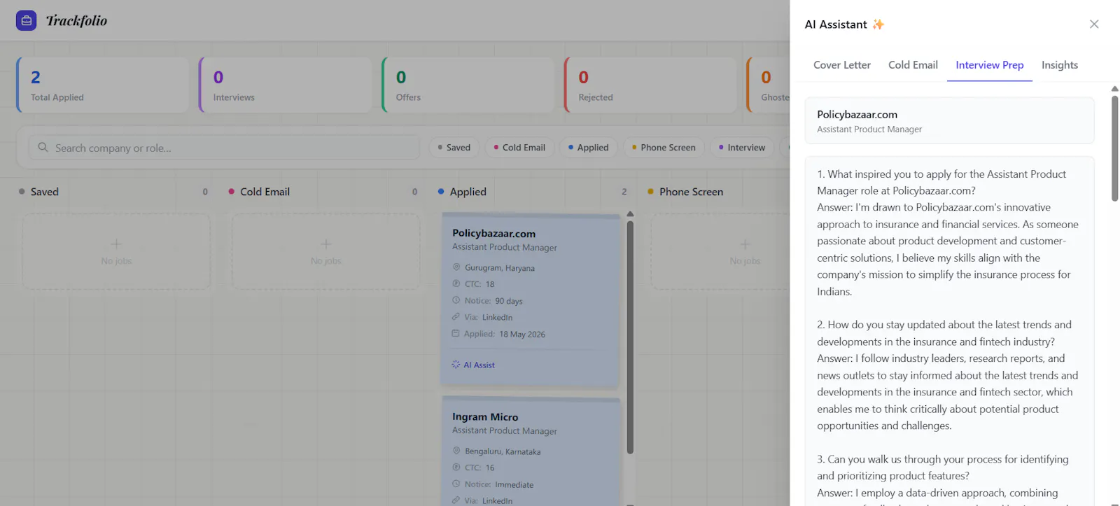 Trackfolio screenshot 5