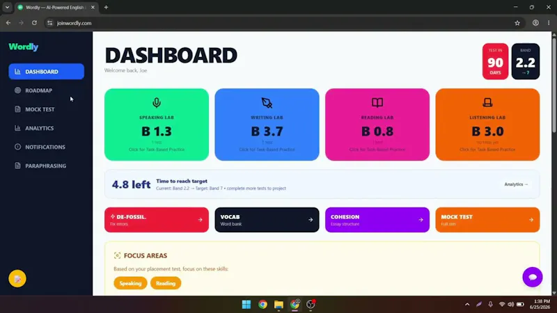 Wordly — AI-Powered IELTS Prep screenshot 1 (video preview)