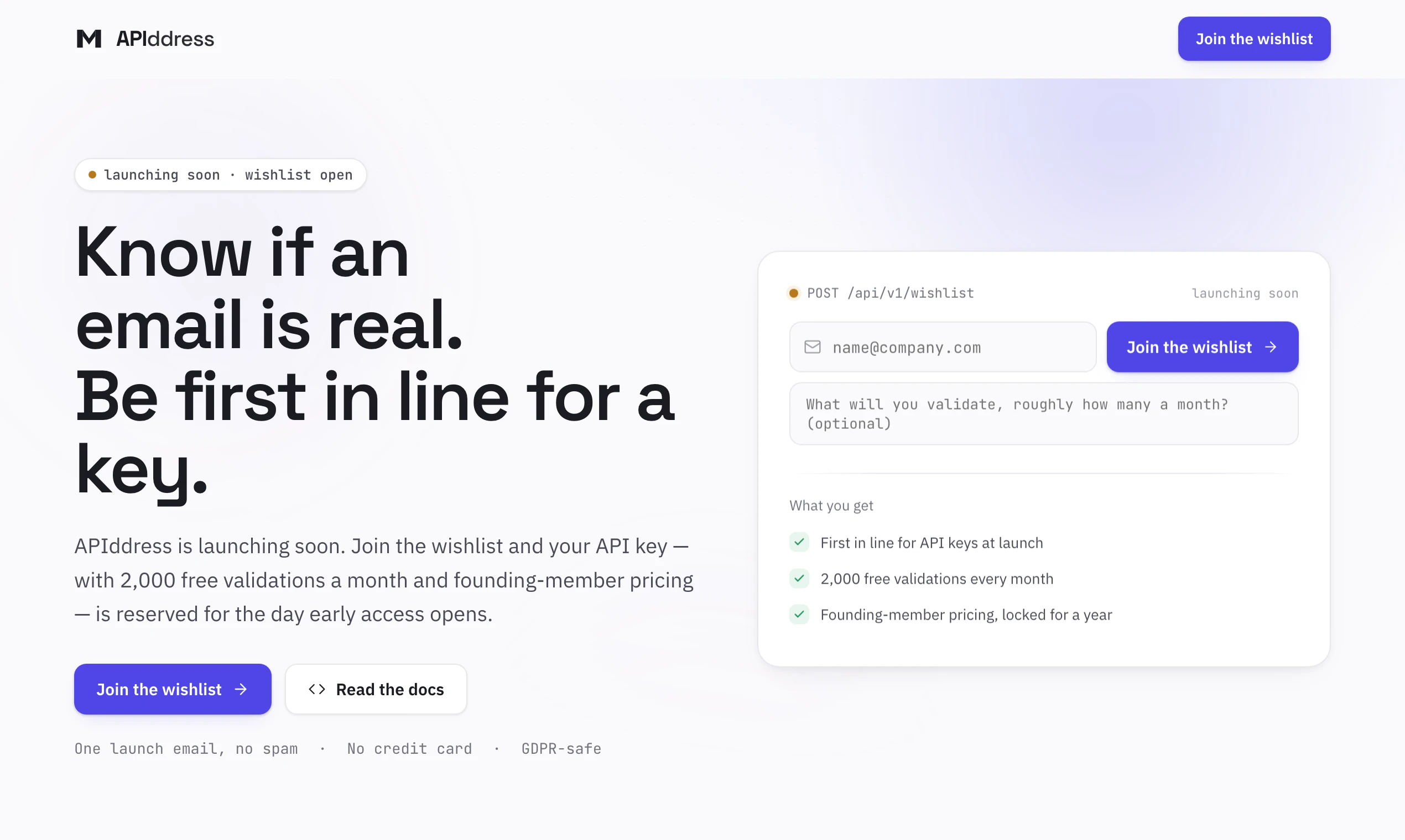 APIddress — email validation API