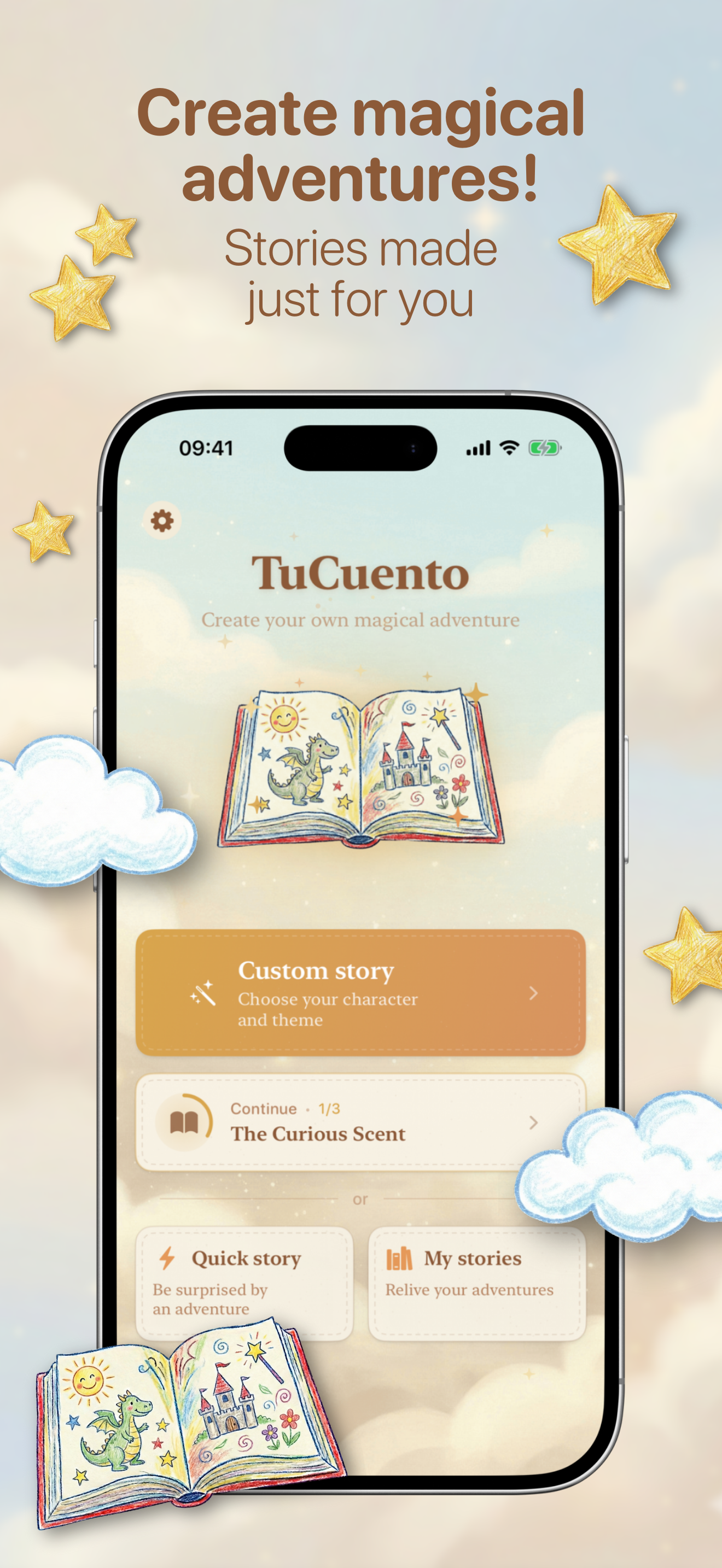 TuCuento: Interactive family stories - Product Hunt launch logo and brand identity