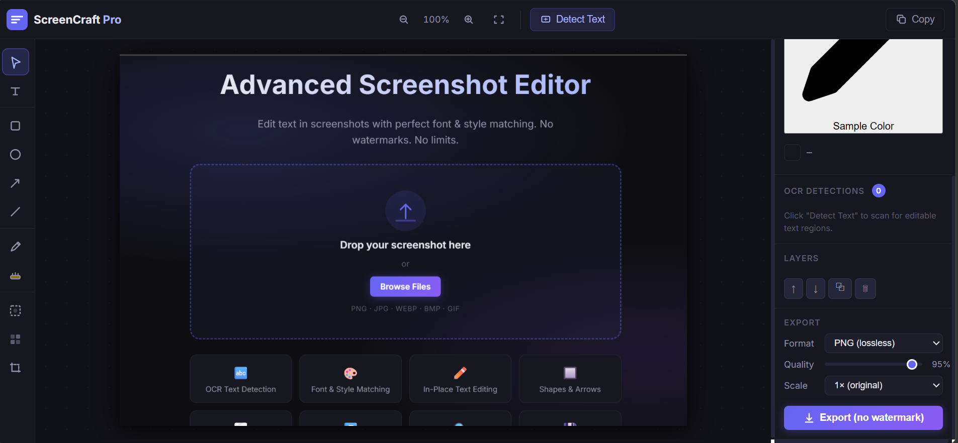 Screen shot Editor - Main product screenshot demonstrating key features and user interface