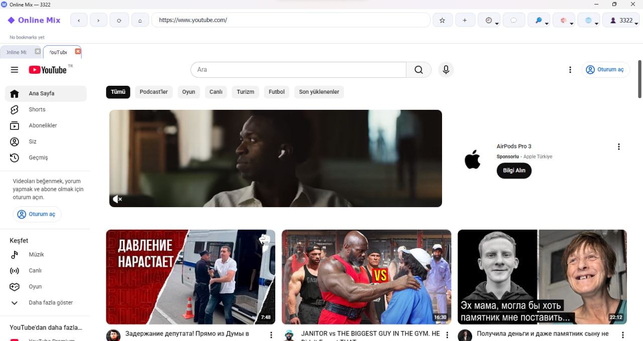 Online Mix — browser gallery image