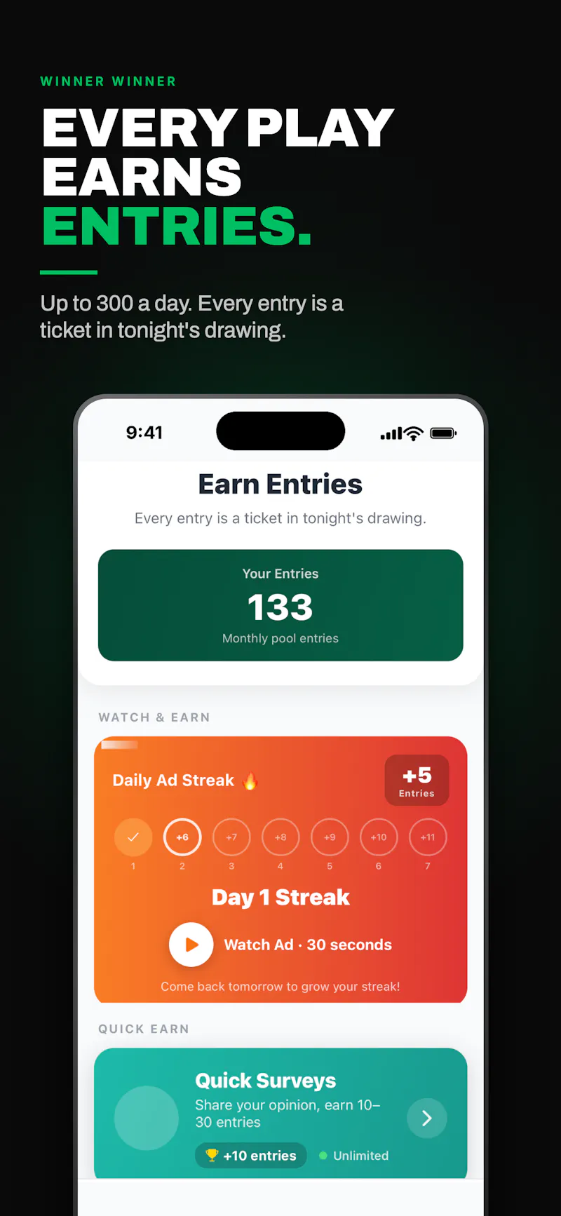 WinnerWinner — Win Real Cash Daily screenshot 3