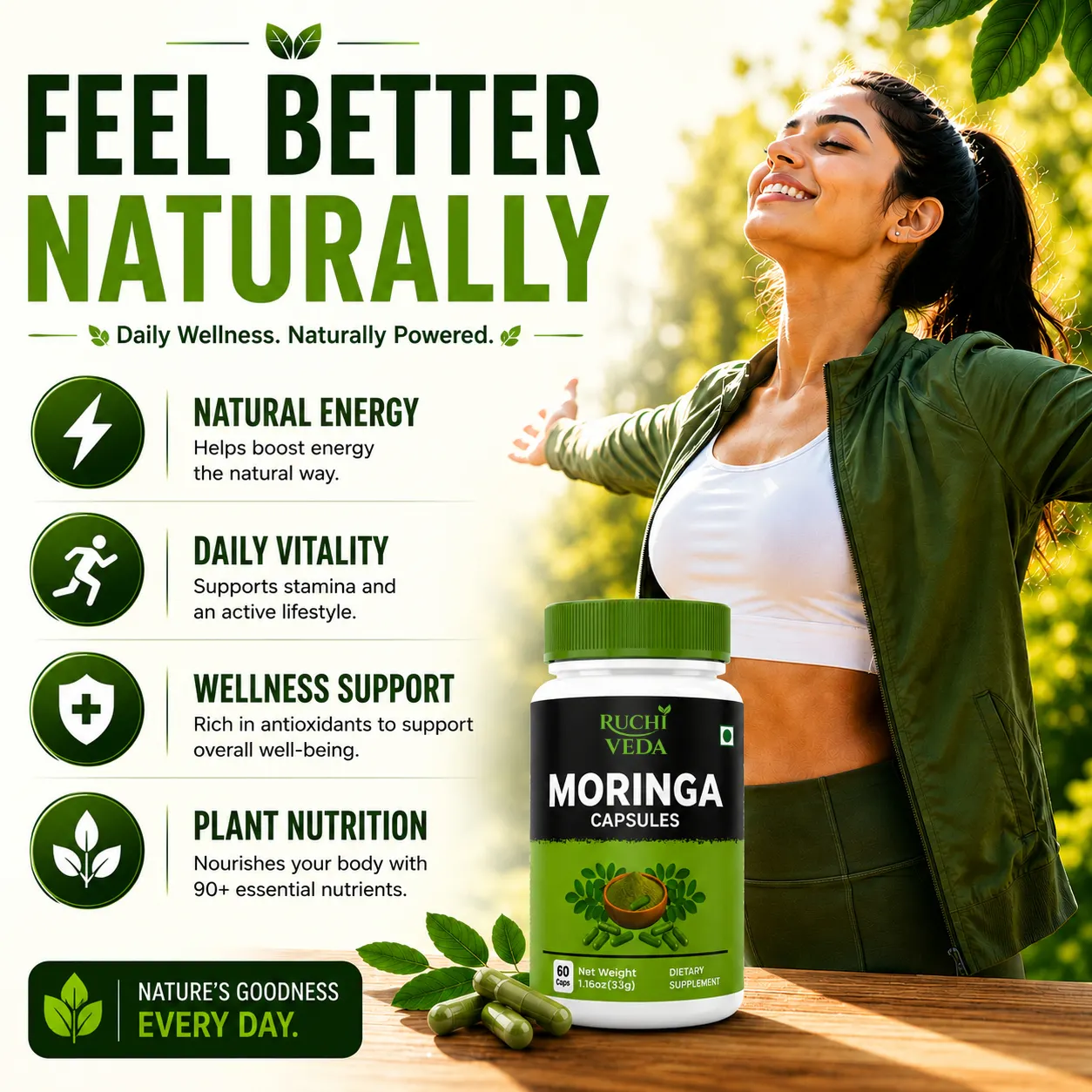 Pure Moringa Leaf Powder & Capsules gallery image