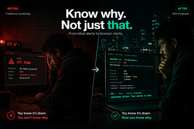 Pinghawk — Know Why APIs Break screenshot 2