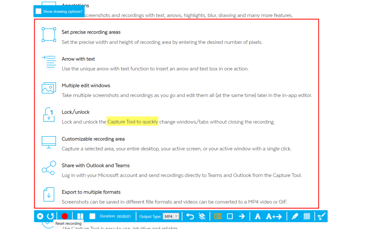 Fenêtre Capture Tool gallery image