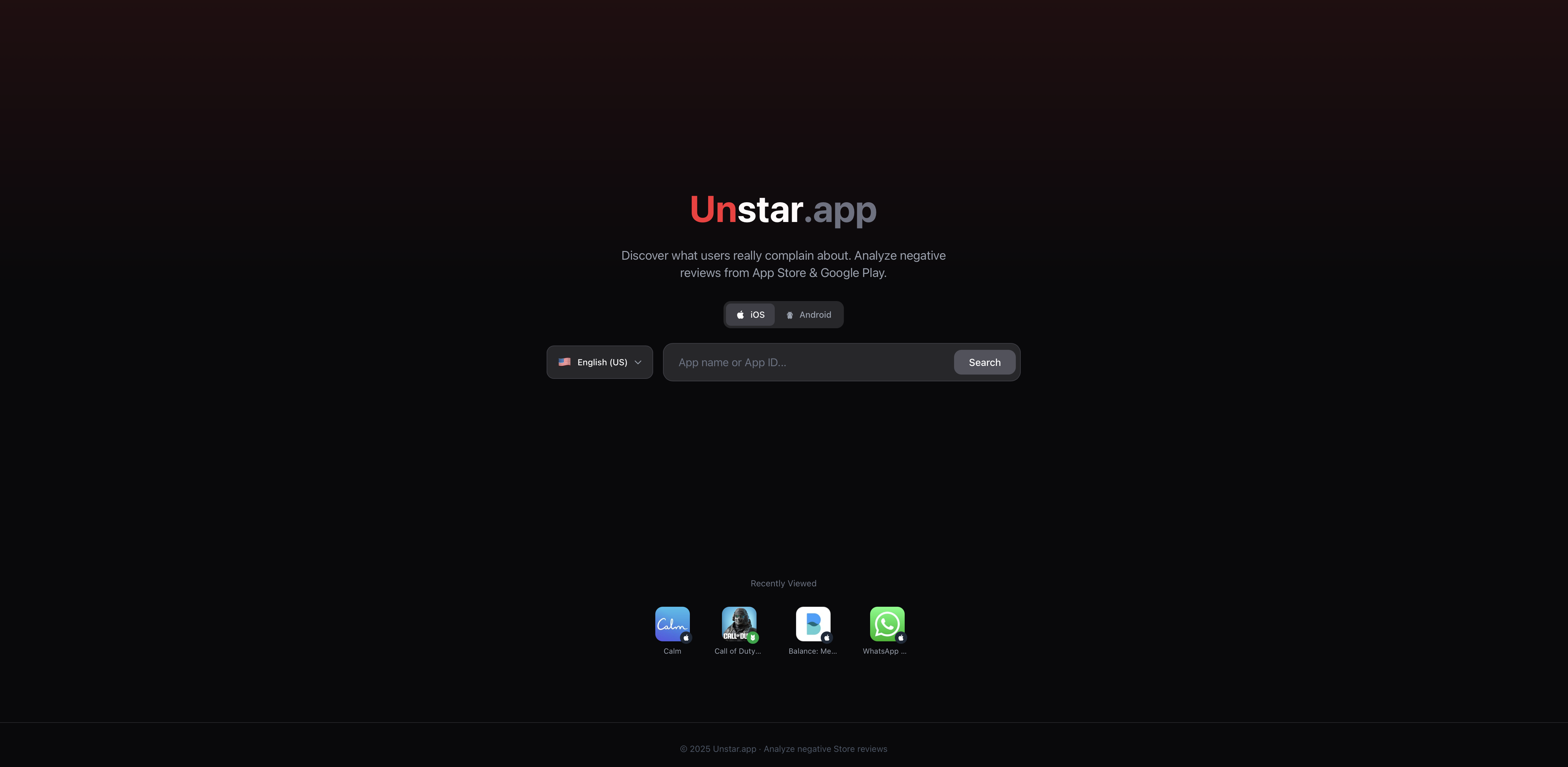 unstar.app - Main product screenshot demonstrating key features and user interface