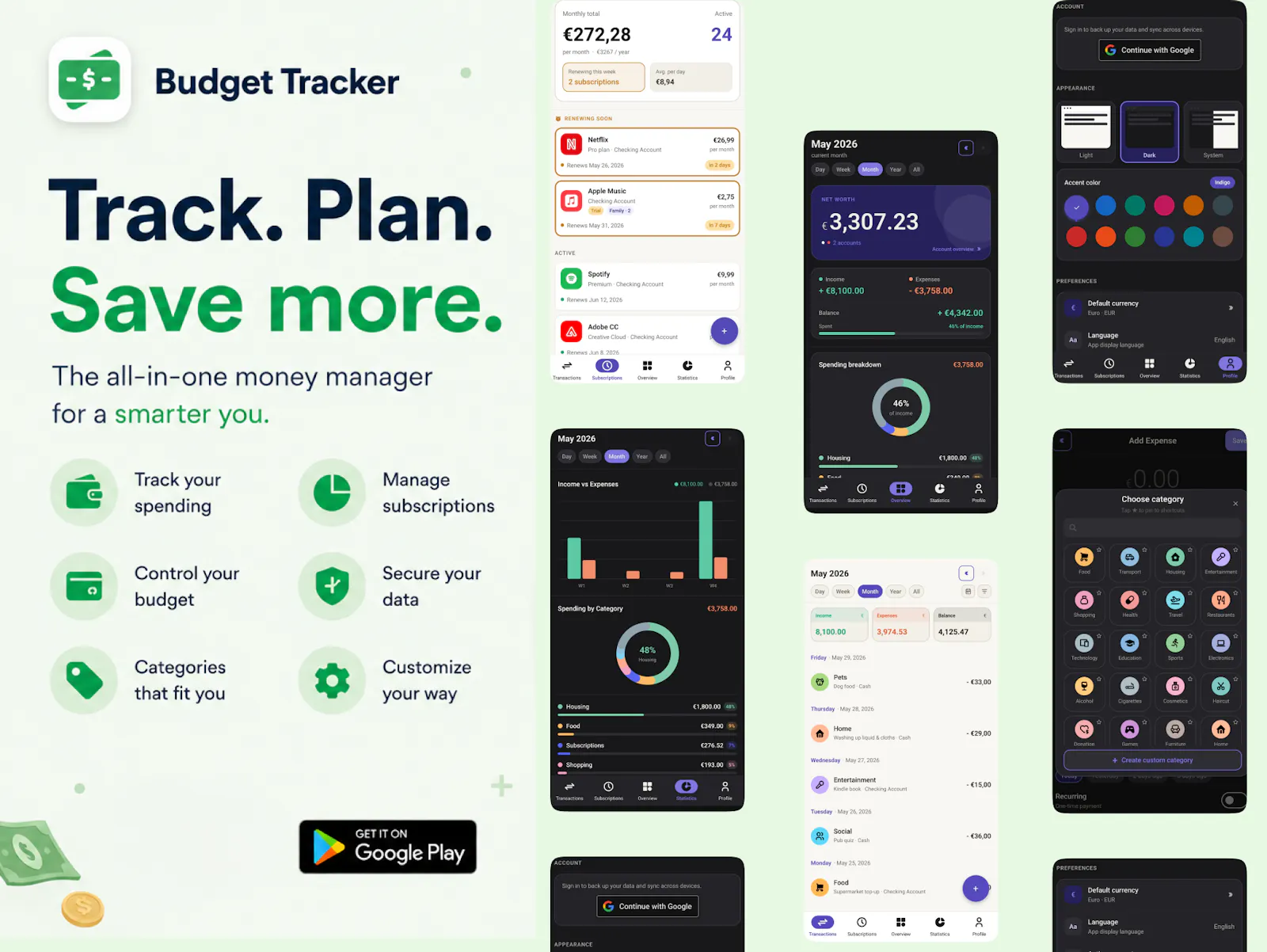 Budget & Subscription Tracker screenshot 1