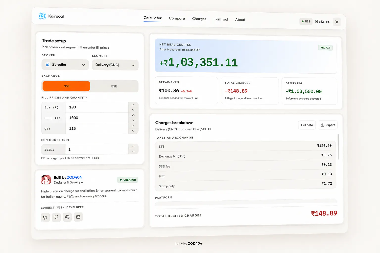 Kairocal - The Brokerage Calculator gallery image