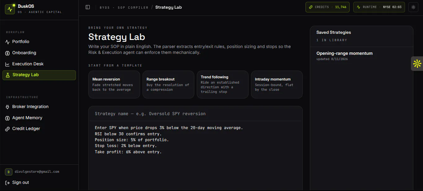 DuskOS — Your Autonomous Trading Desk gallery image