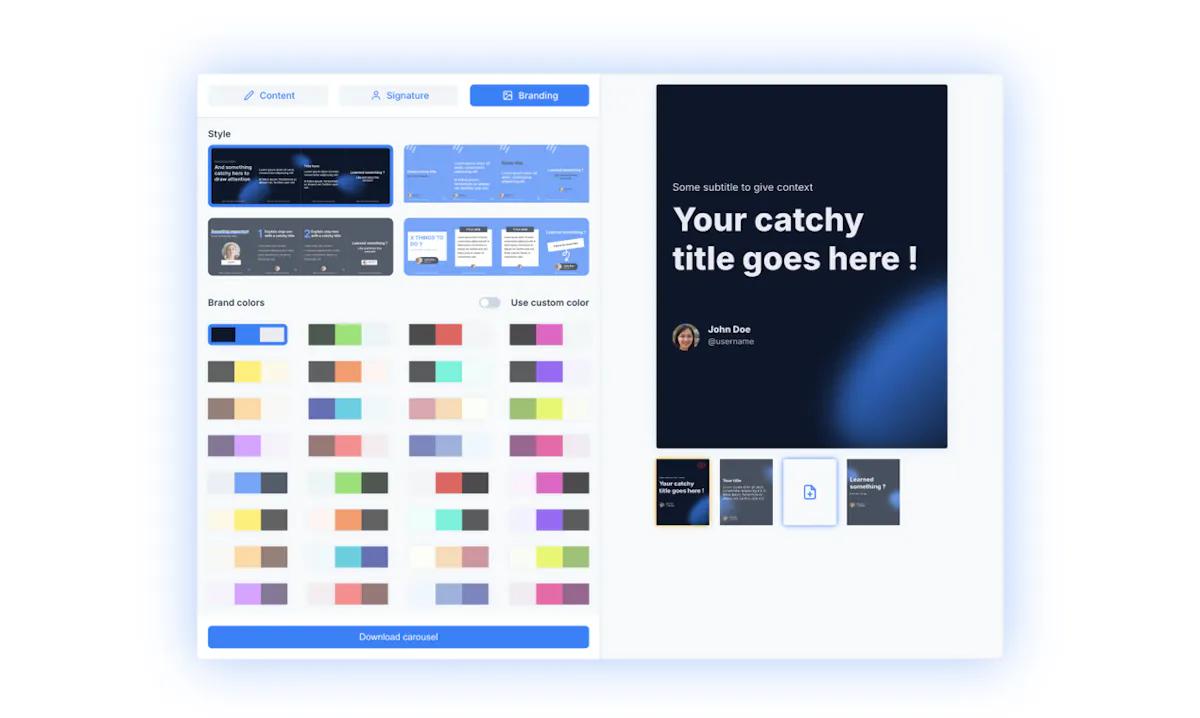 LinkedIn Carousel generator