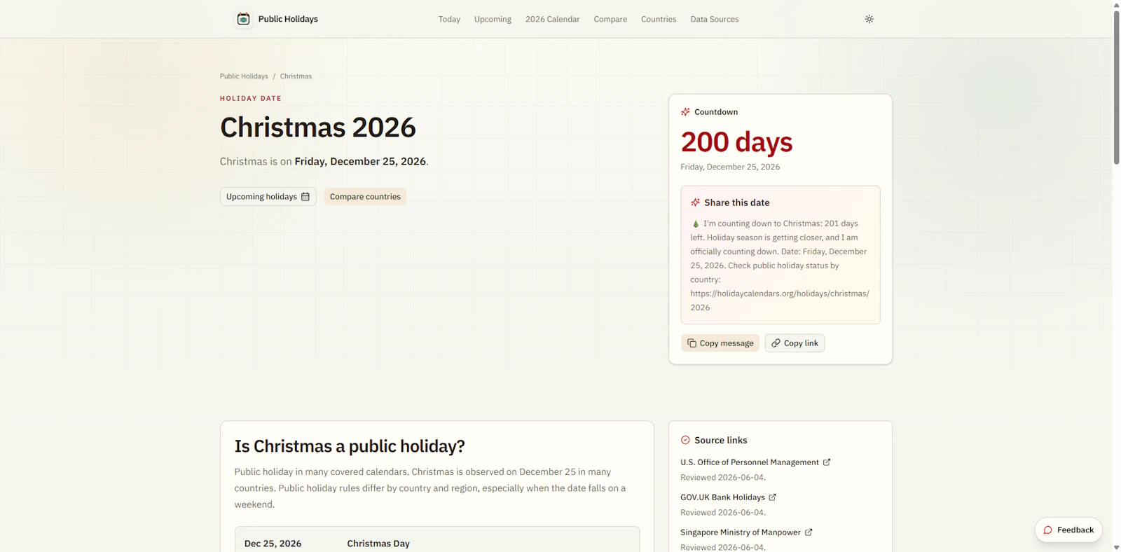 Holiday Calendars screenshot 3
