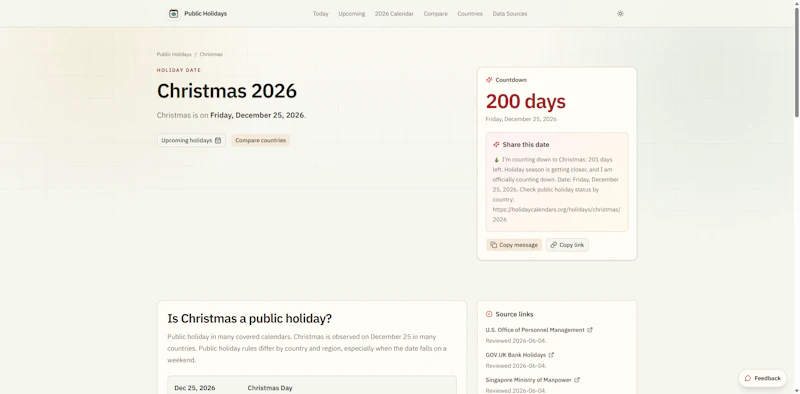 Holiday Calendars screenshot 3