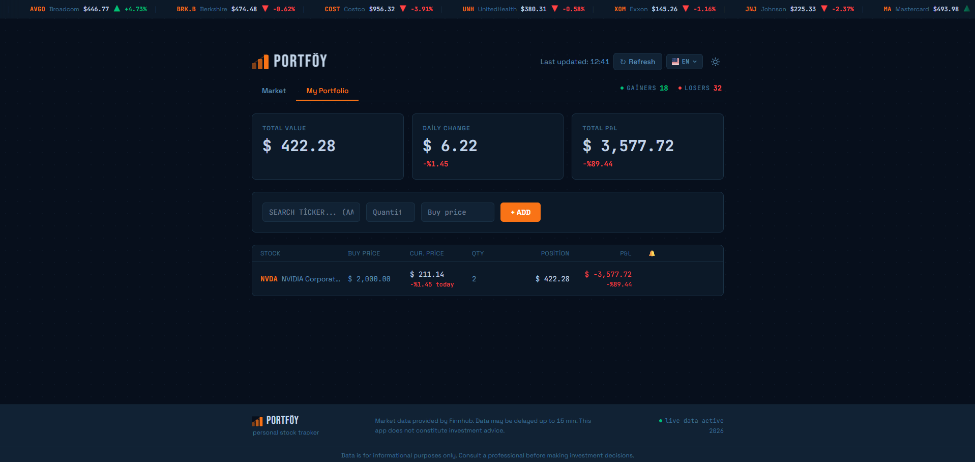 Portfolio Tracker gallery image