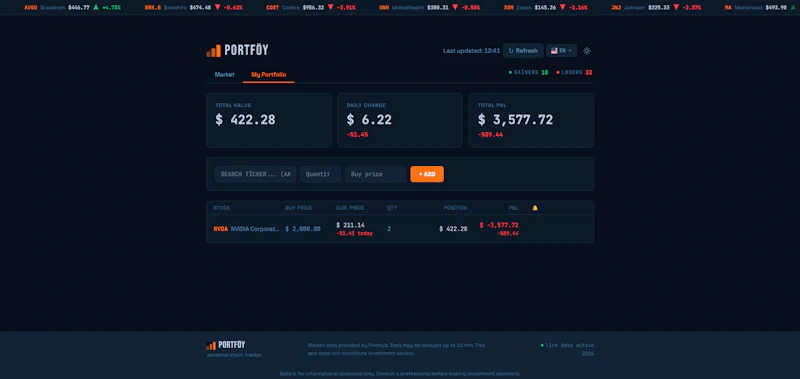 Portfolio Tracker screenshot 2