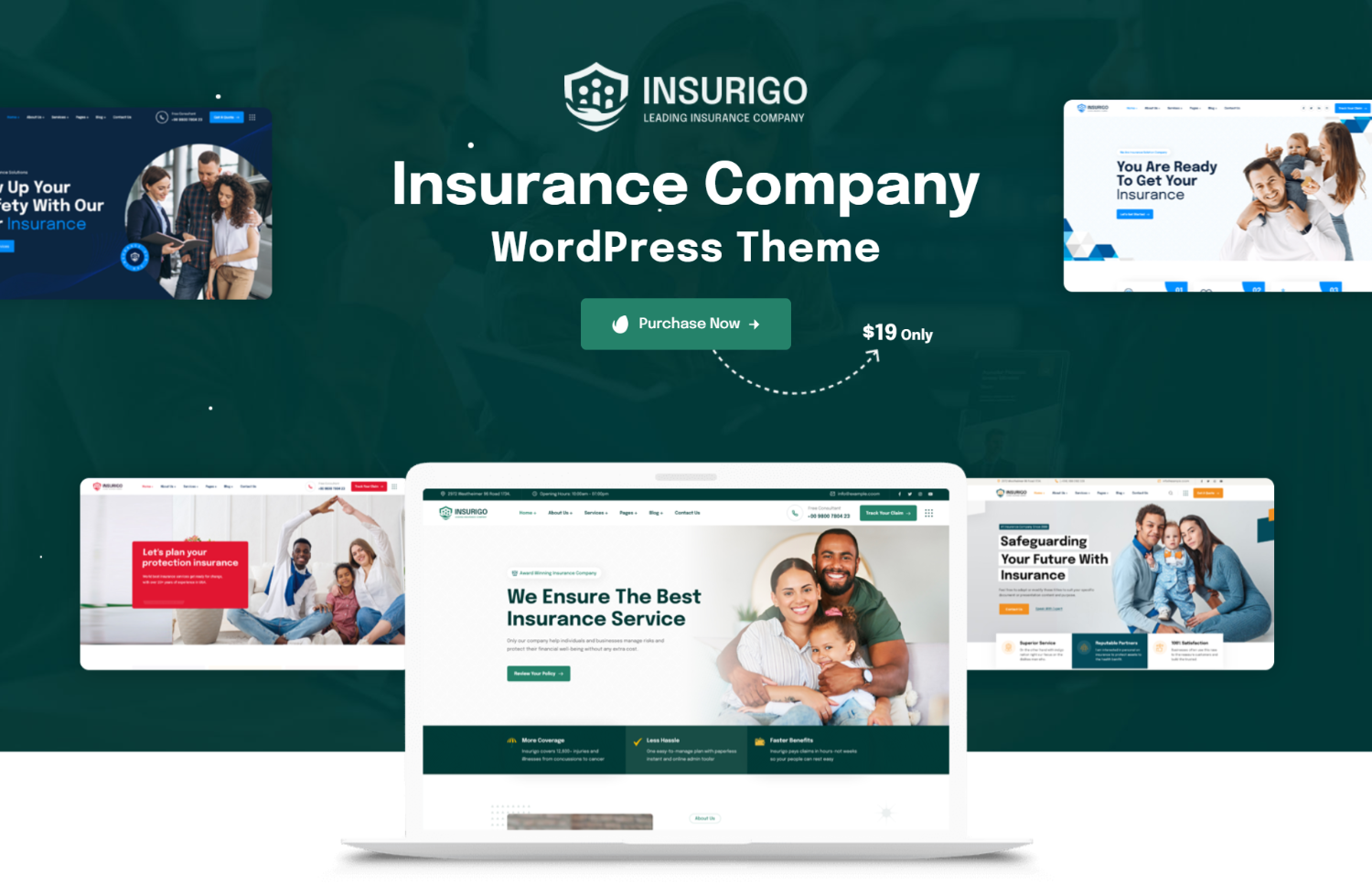 Insurigo - ชุดรูปแบบประกัน WordPress media 1
