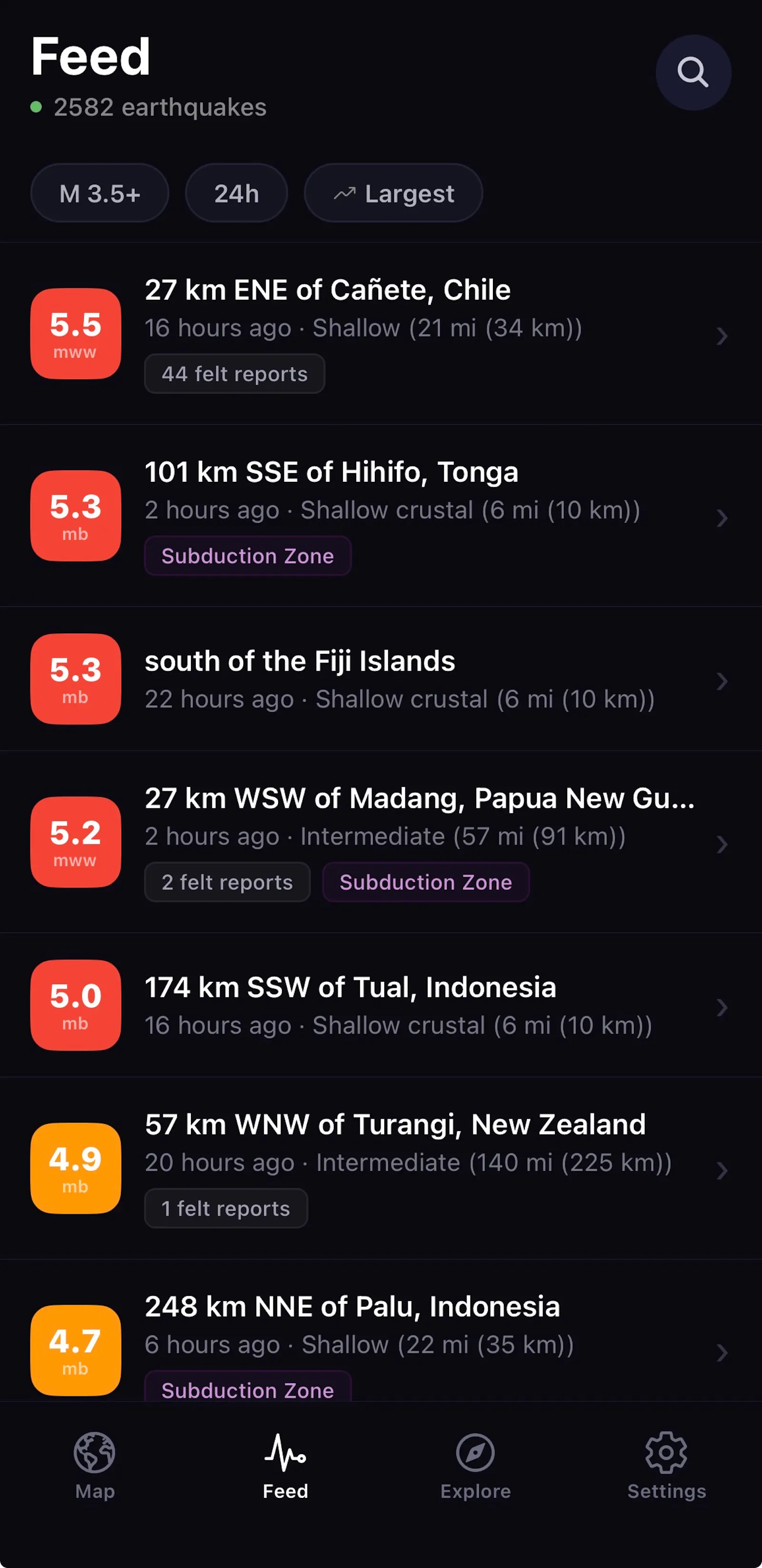 Tremor — Earthquake Tracker screenshot 2