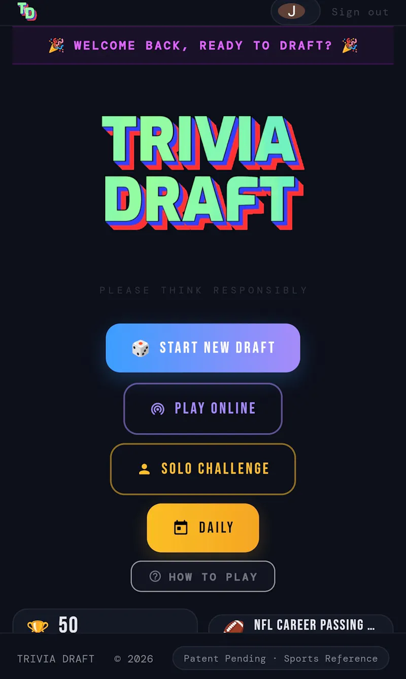 Trivia Draft screenshot 1