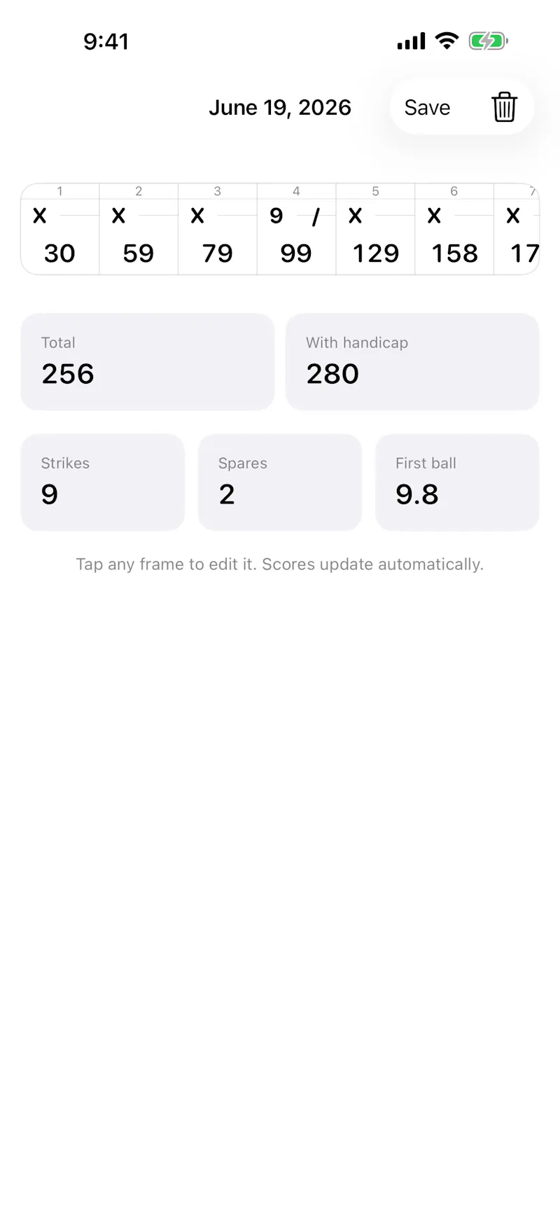 TenthFrame screenshot 2