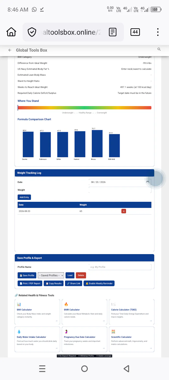 Ideal Weight Calculator gallery image