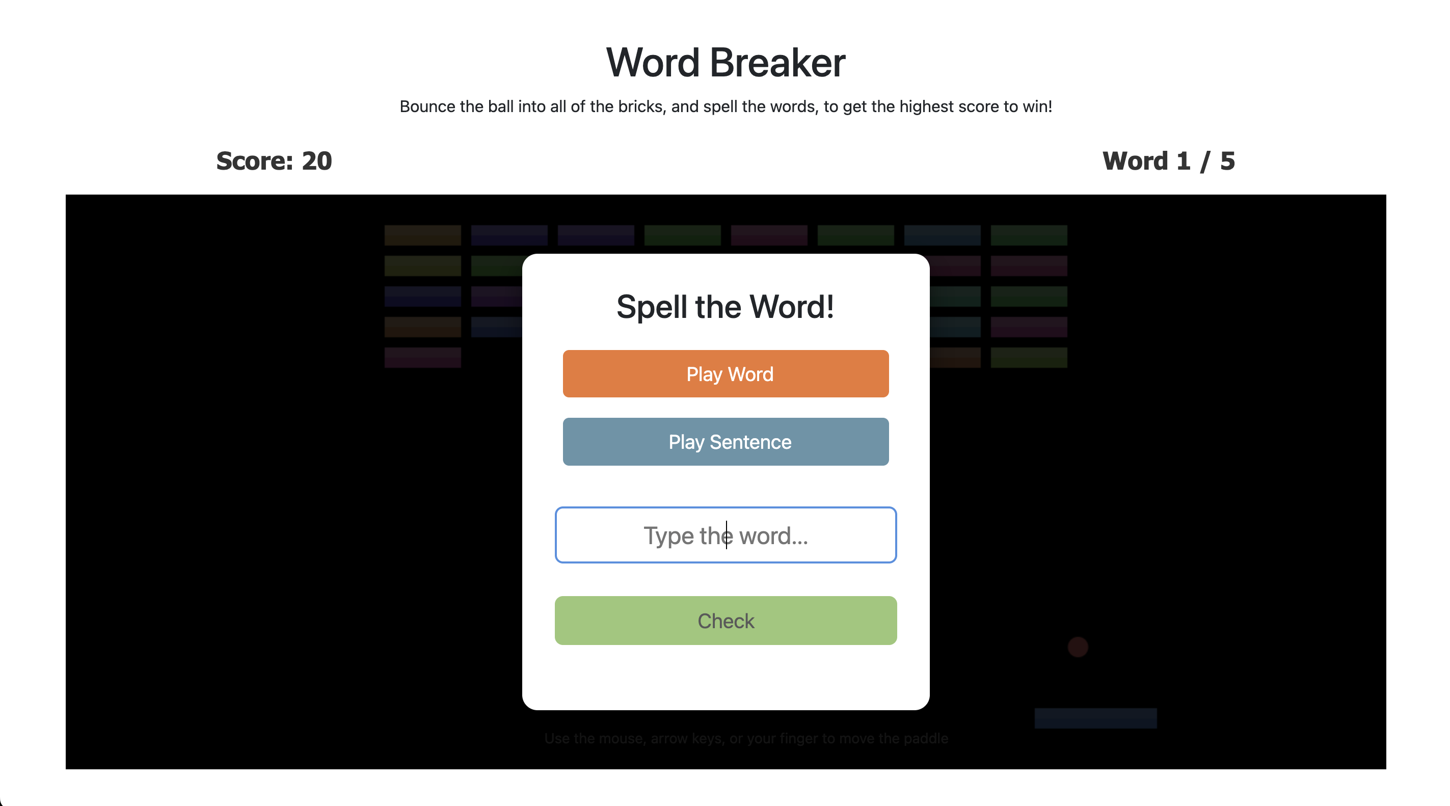 Free Spelling Games - Screenshot 3 showing product features and functionality