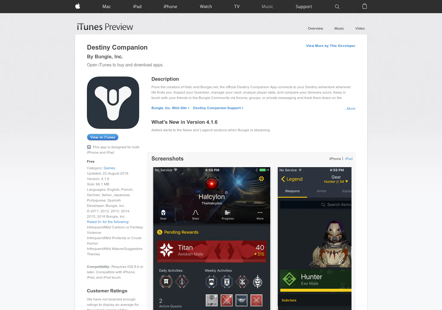Destiny Companion App