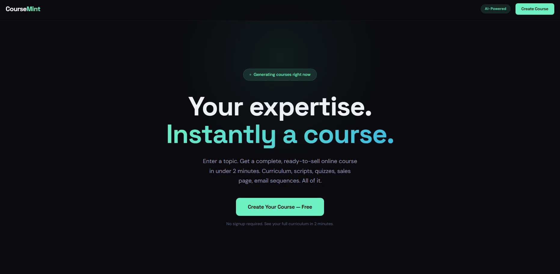 CourseMint — Your expertise.Your course. 대표 미리보기