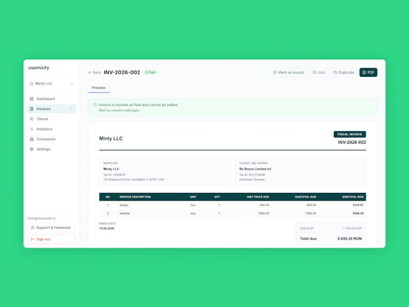 Useminty.app screenshot 4