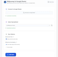 Midjourney to Google Sheets gallery image
