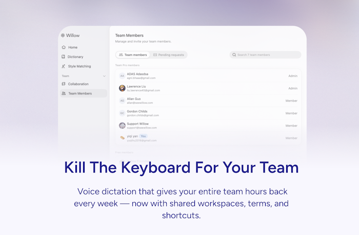 Willow Voice for Teams产品图