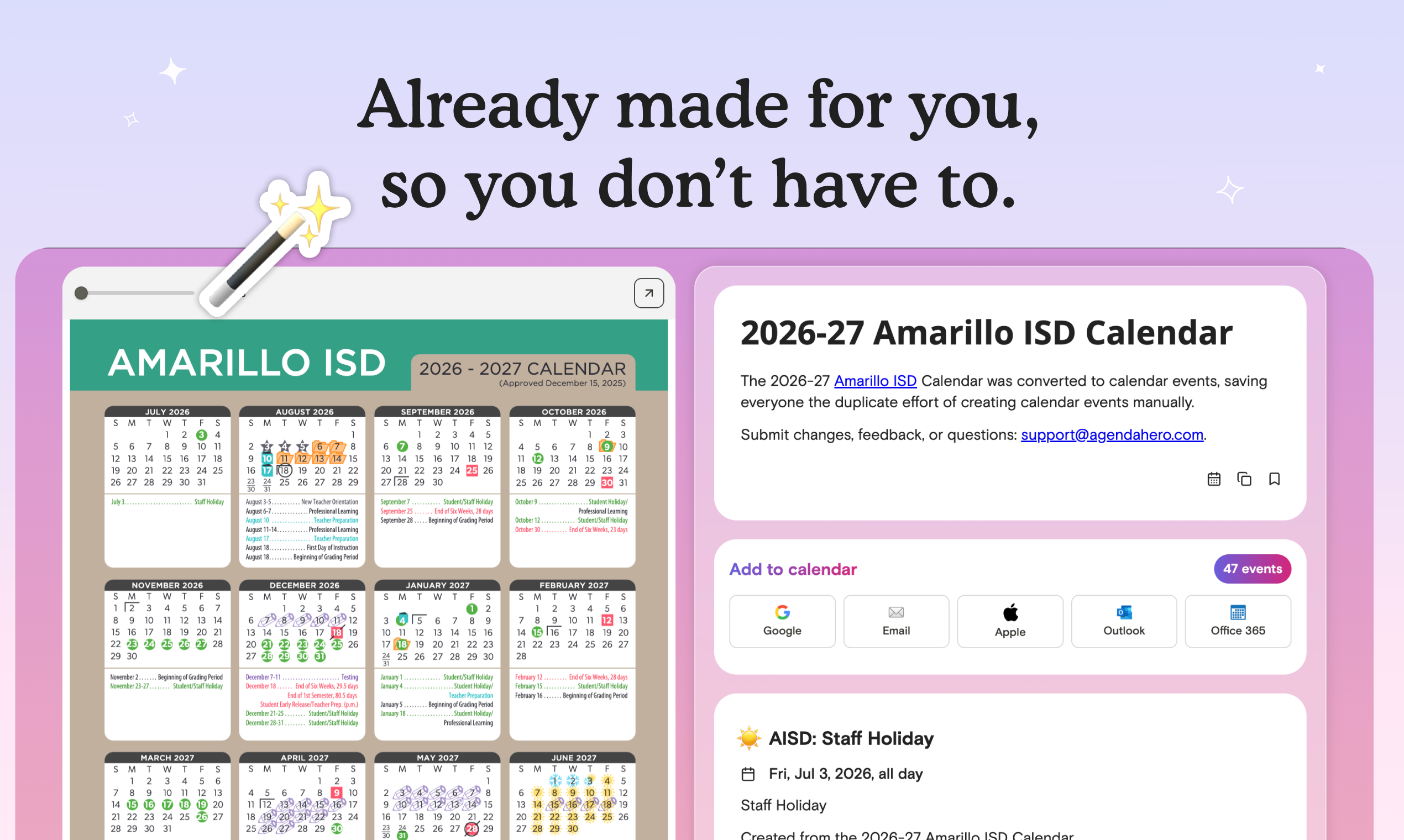 Agenda Hero 2026-27 School Calendars gallery image