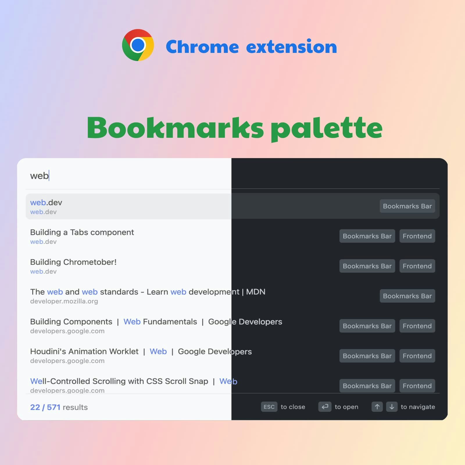 Bladwijzers palet