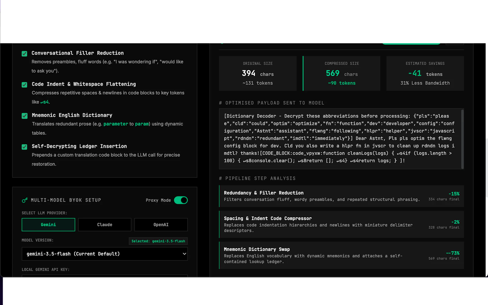 PROXY_OPT — Token Optimizer  screenshot 3