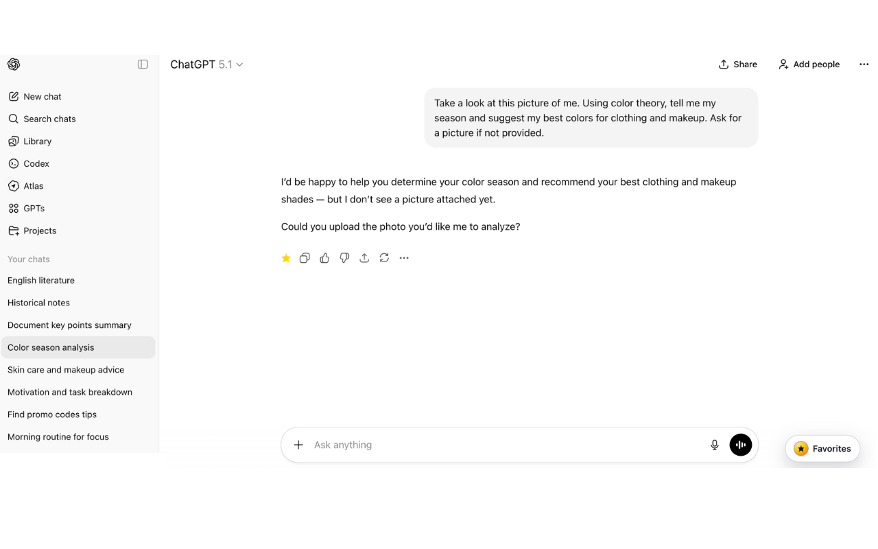 ChatGPT favorites gallery image