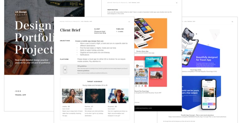 Free UX UI design practice projects media 1