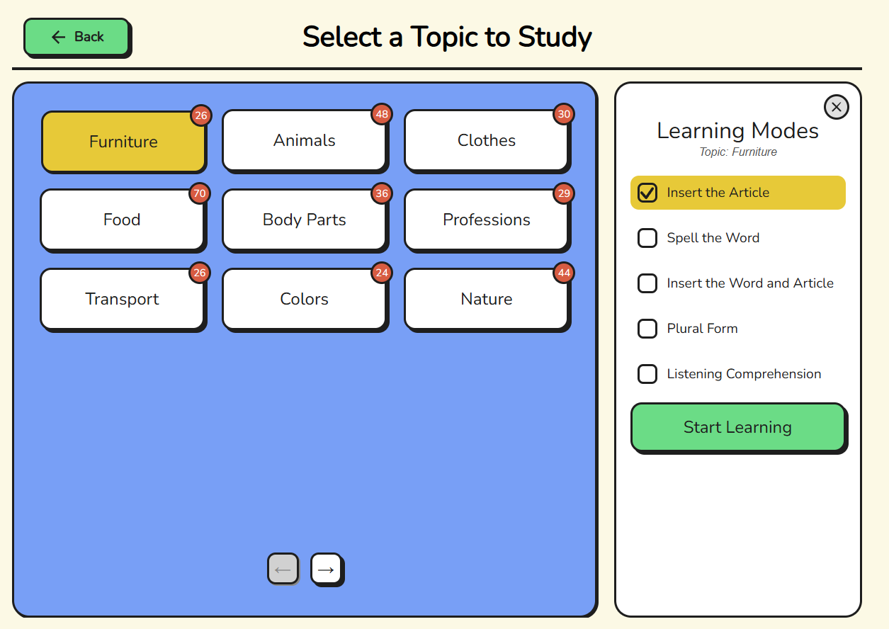 SkillupGerman — Learn German Like a Game - Screenshot 3 preview