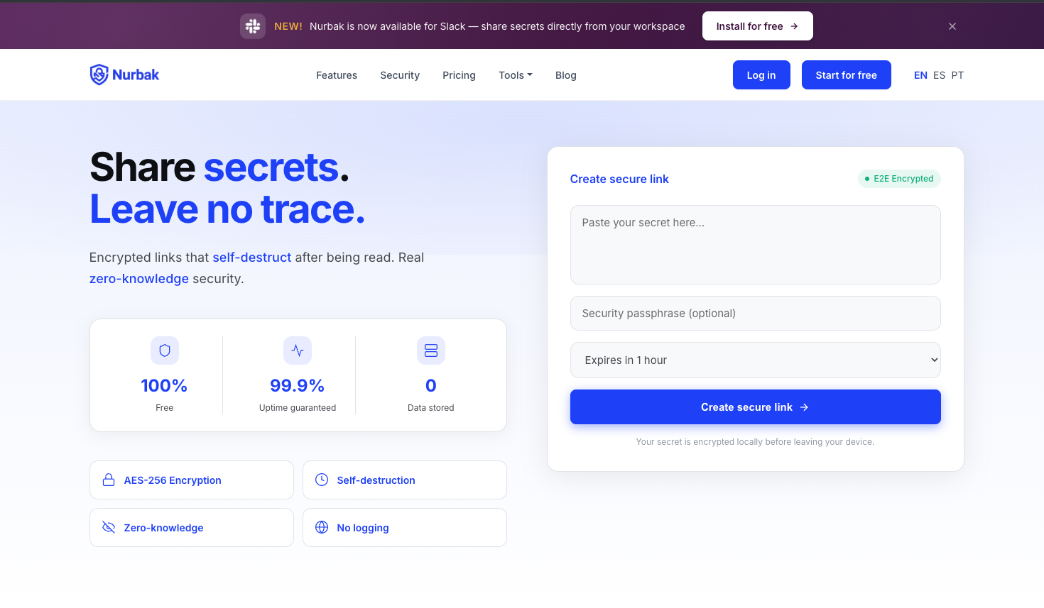 One Time Link - Screenshot 2 showing product features and functionality
