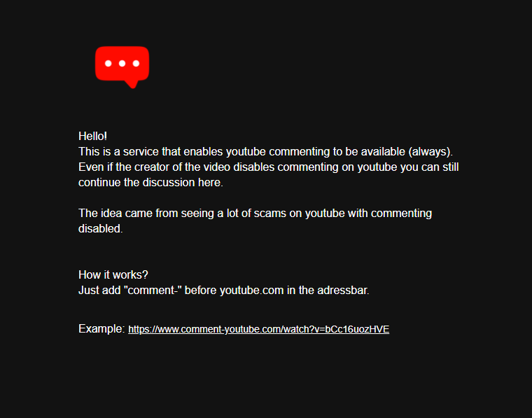 Comment Youtube gallery image