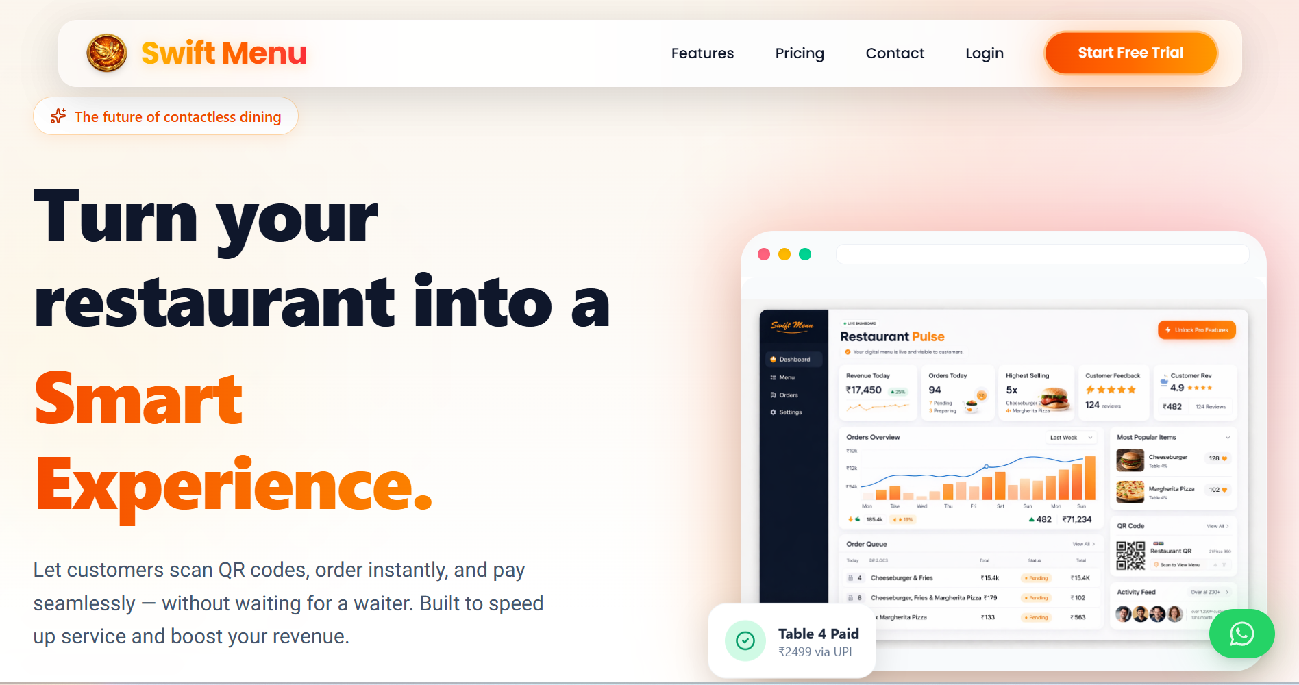 SwiftMenu — Digital Restaurant Menu