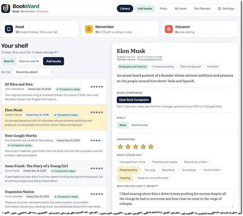 BookWard - Read, Remember, Discover screenshot 2