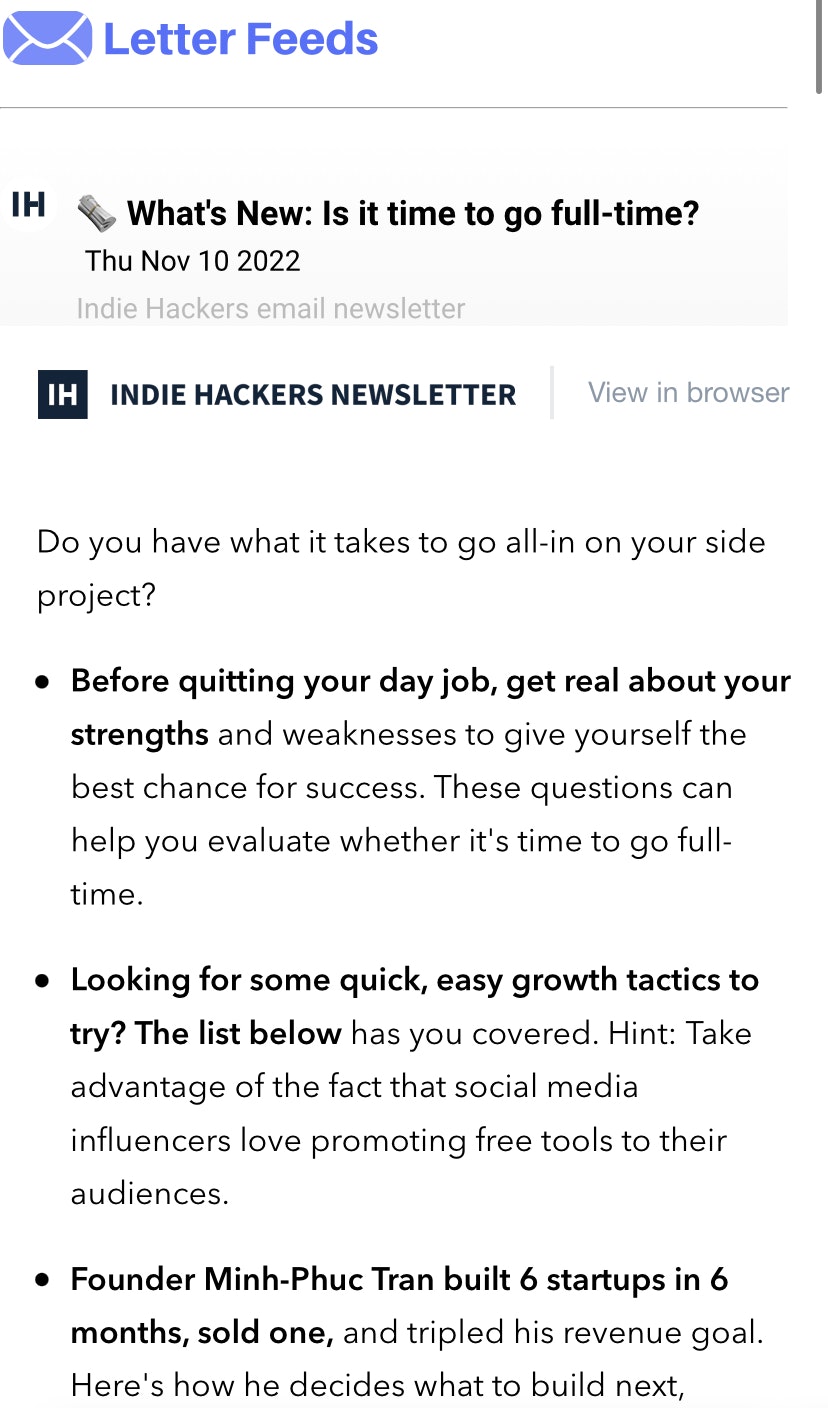 Brieffeeds - Kuratierte Newsletter für Indie -Hacker Medien 3