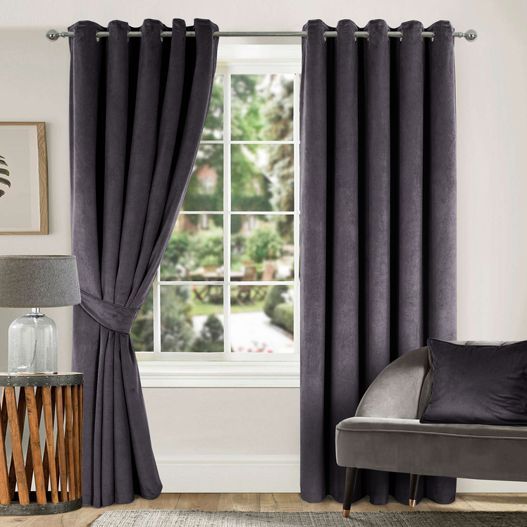 Velvet Curtains Ready Made Eyelet gallery image